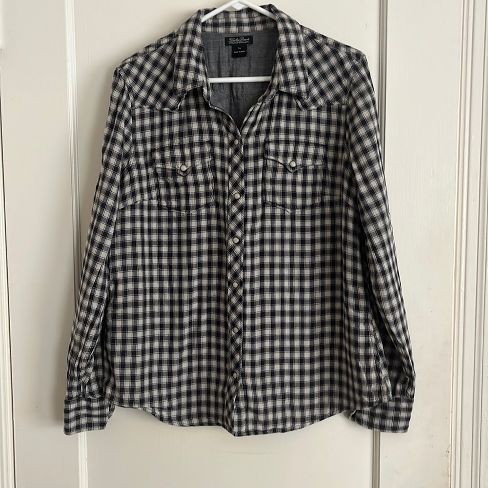 Stylish Cowboy Pearl Button Lucky Brand Button-Up Shirt